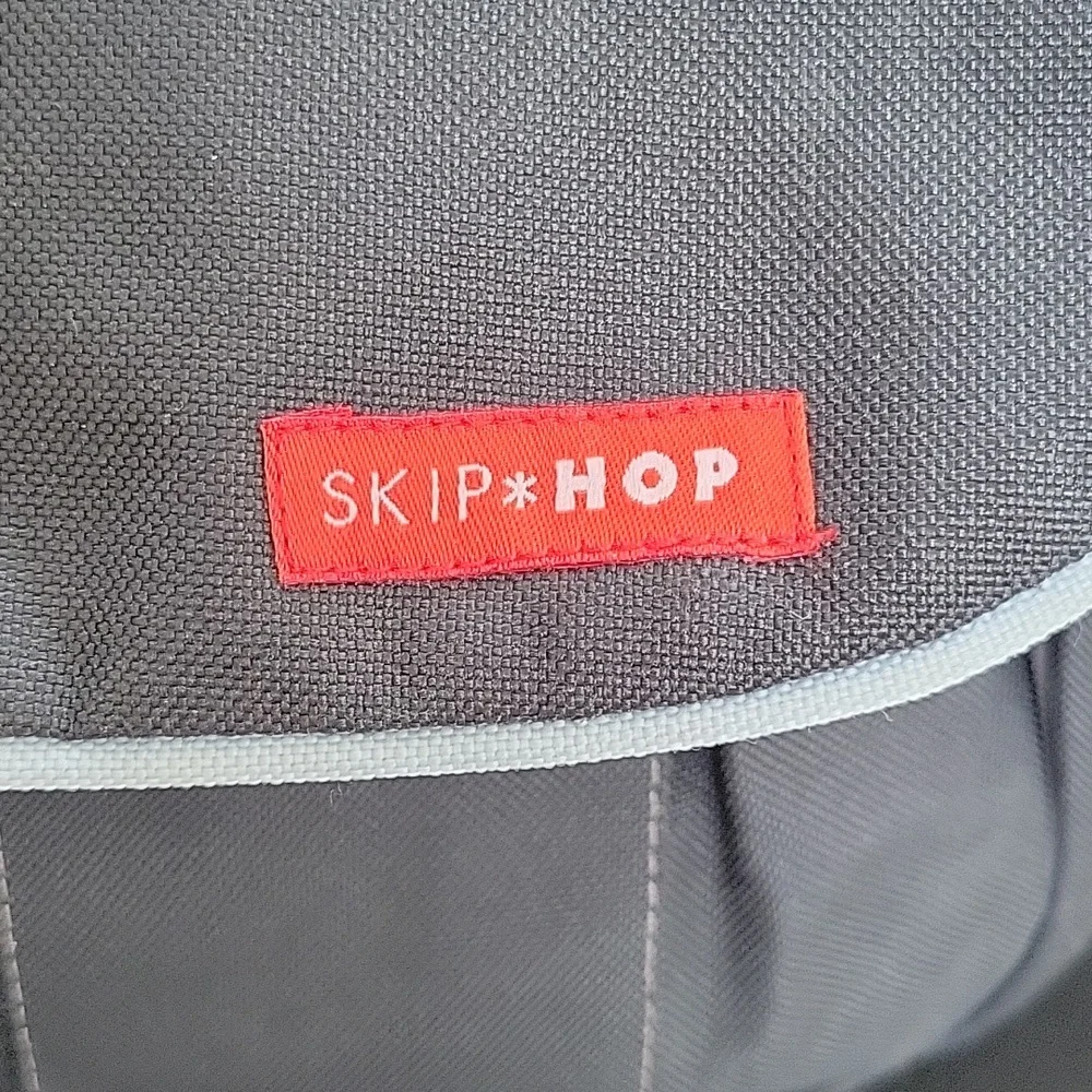 Skip Hop black with light blue dash Diaper bag